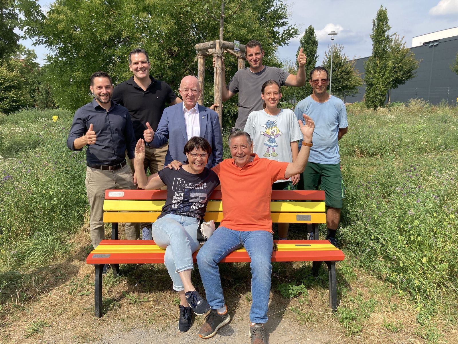 Die neue Humorbank im Leimbachpark Wiesloch